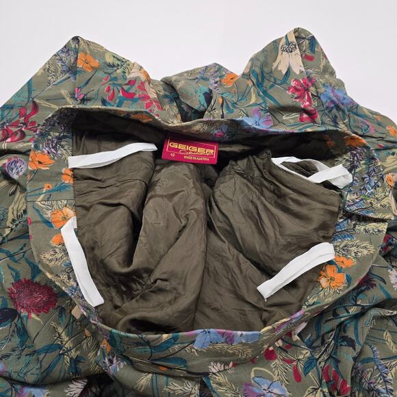 Vintage Geiger Pleated Floral Skirt Light-Weight Wool UK 42 US 12 - Picture 3 of 11